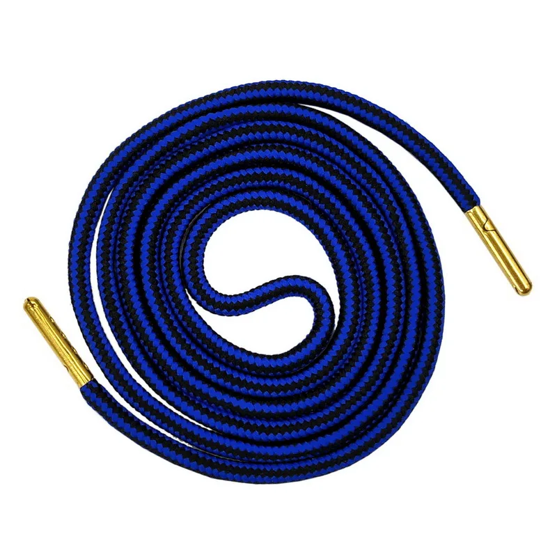 06 Royal Blue Black JUPHAIR дизайн дешевые спортивные круглые шнурки золотые металлические наконечники двойной цвет полосатый Нескользящая уличная спортивная обувь со шнурками - Цвет: 06 Royal Blue Black