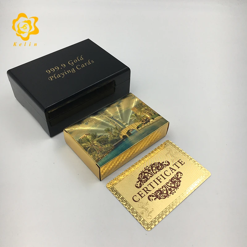 Разноцветные сувенирные карты для покера Дубай Золотая игральная карта 24 карата