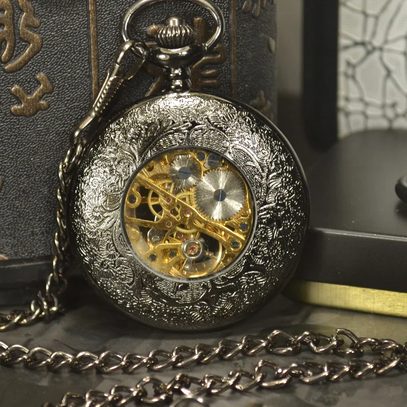 TIEDAN стимпанк Роскошные Антикварные светящиеся скелетоны Механические карманные