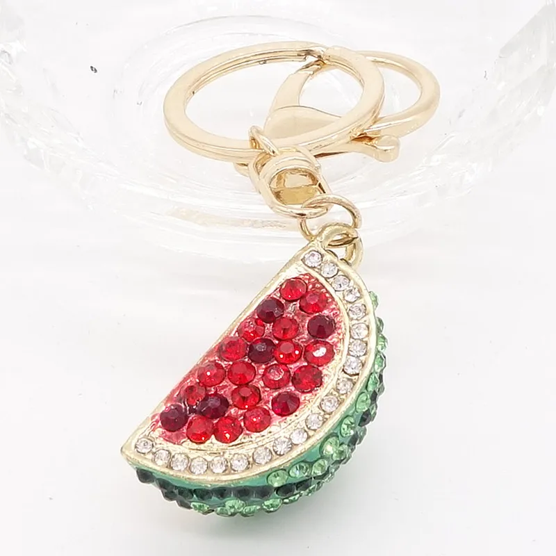 

Key Ring Purse Bag watermelon Rhinestone CZ Keyring Keychain charm Pendant Gift