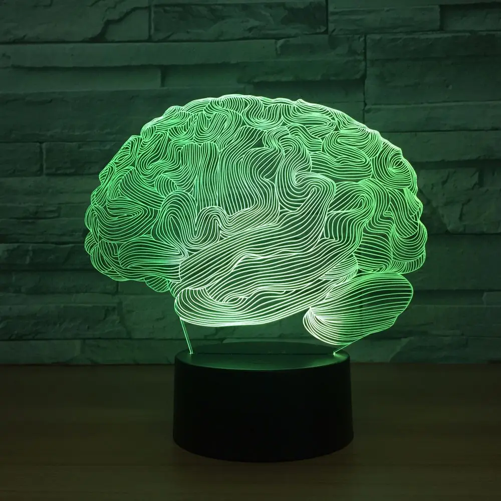 

Acrylic Brain LED 3D Night Light 7 Colors Table Lamp Kids Gift Toy Home Bedroom Decoration