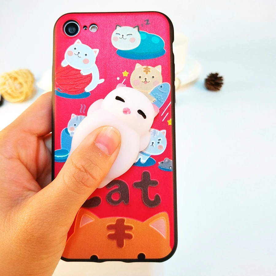 LANCASE For iPhone 6s Case 3D Cartoon Squeeze Stretchy Funny Cute iphone Cover Coque Lovely Toy 6 |