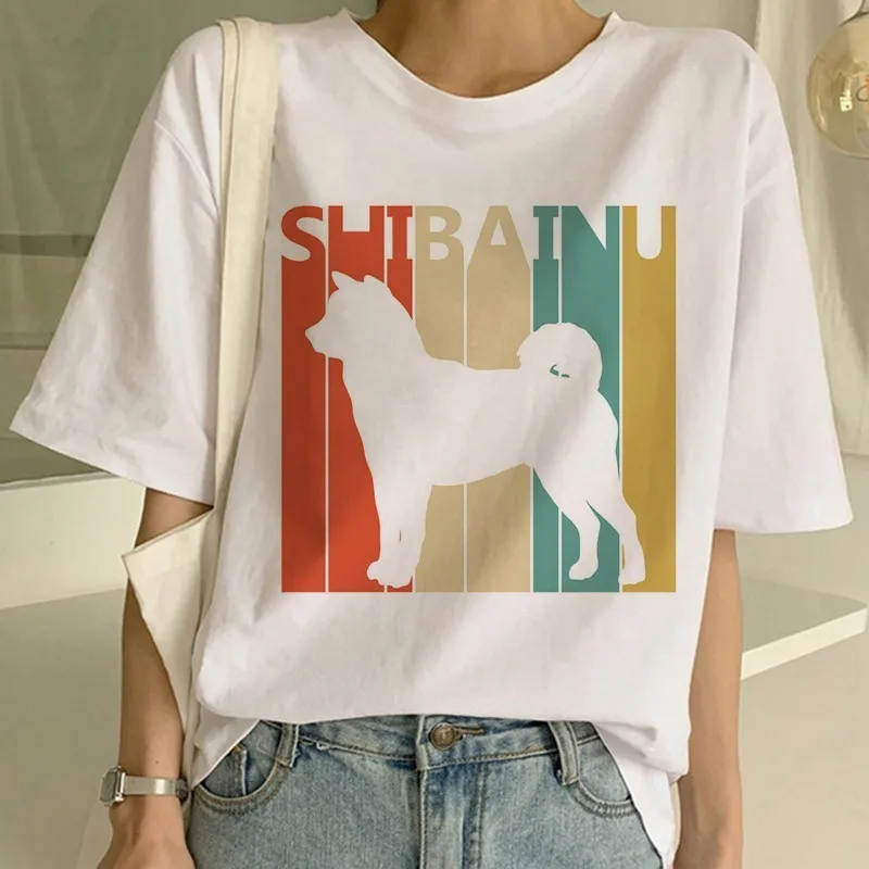 Shiba Inu футболка забавная Милая футболка с животными забавная графическая Корейская одежда Топ для женщин Ulzzang футболка Женские футболки Harajuku для женщин - Цвет: 807
