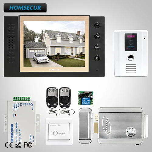HOMSECUR 8 &quotПроводной Видео и Аудио Смарт Интерком Электрический Замок + Ключи