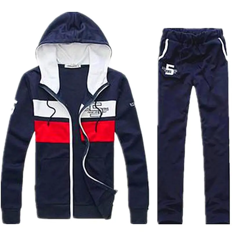 Мужчины Толстовка + Брюки весна осень Корейский стиль вышивки Толстовки Мужская