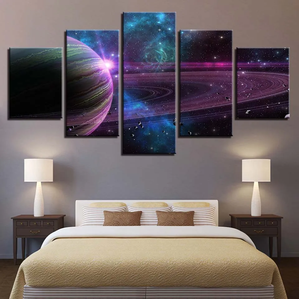 Космическая земля Юпитер Венера Солнце Луна и Вселенная 5 шт. настенные картины