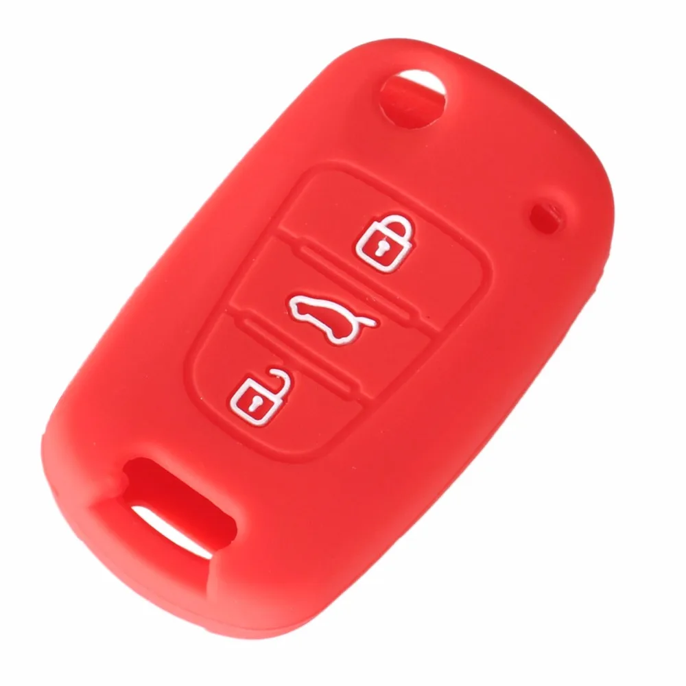 KEYYOU 3 кнопки силиконовый чехол для ключей от машины подходит KIA K2 K5 Sportage Sorento Флип