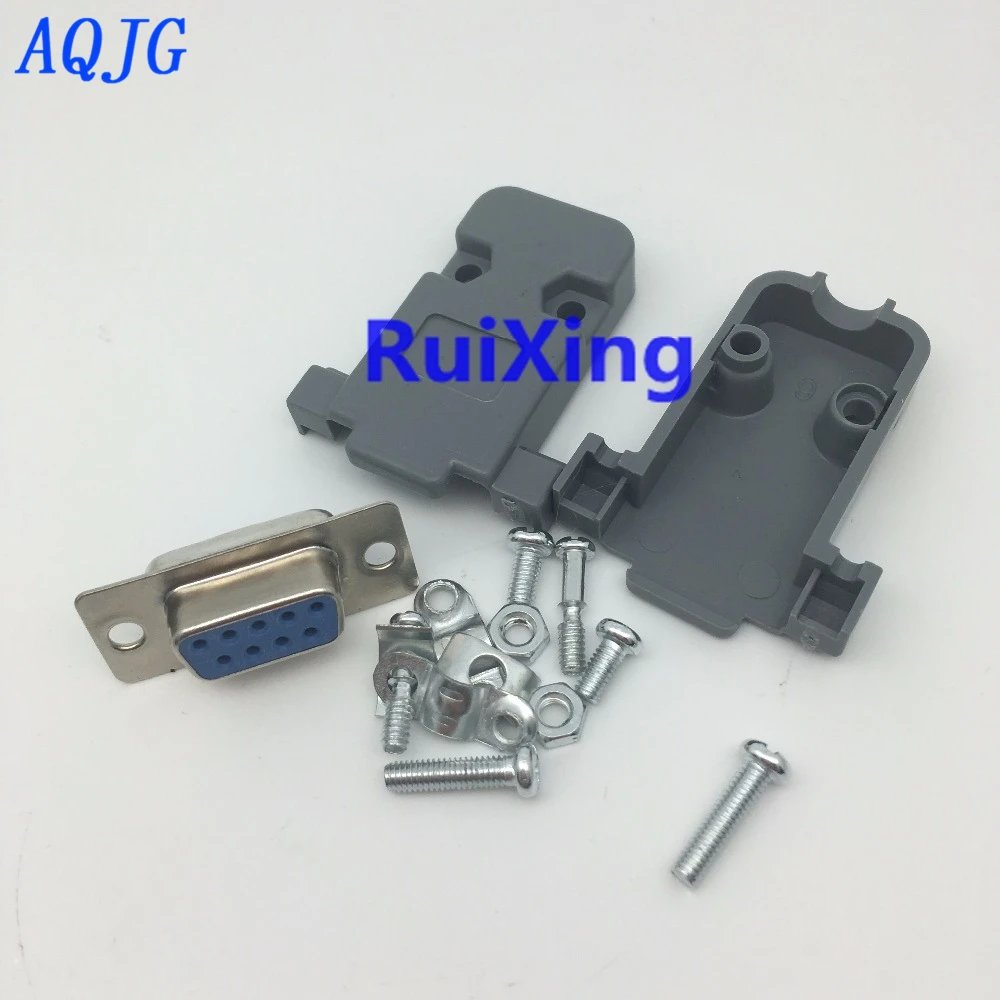 10Set RS232 serial port connector DB9 Male socket Plug 9 Pin copper COM adapter Plastic Case DIY HY225*10 AQJG | Обустройство дома