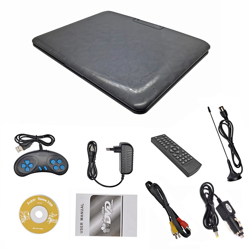 Liedao 13,9 дюймов Портативный DVD EVD VCD SVCD CD плеер с функцией игры и радио ТВ AV поддержка SD MS MMC карты