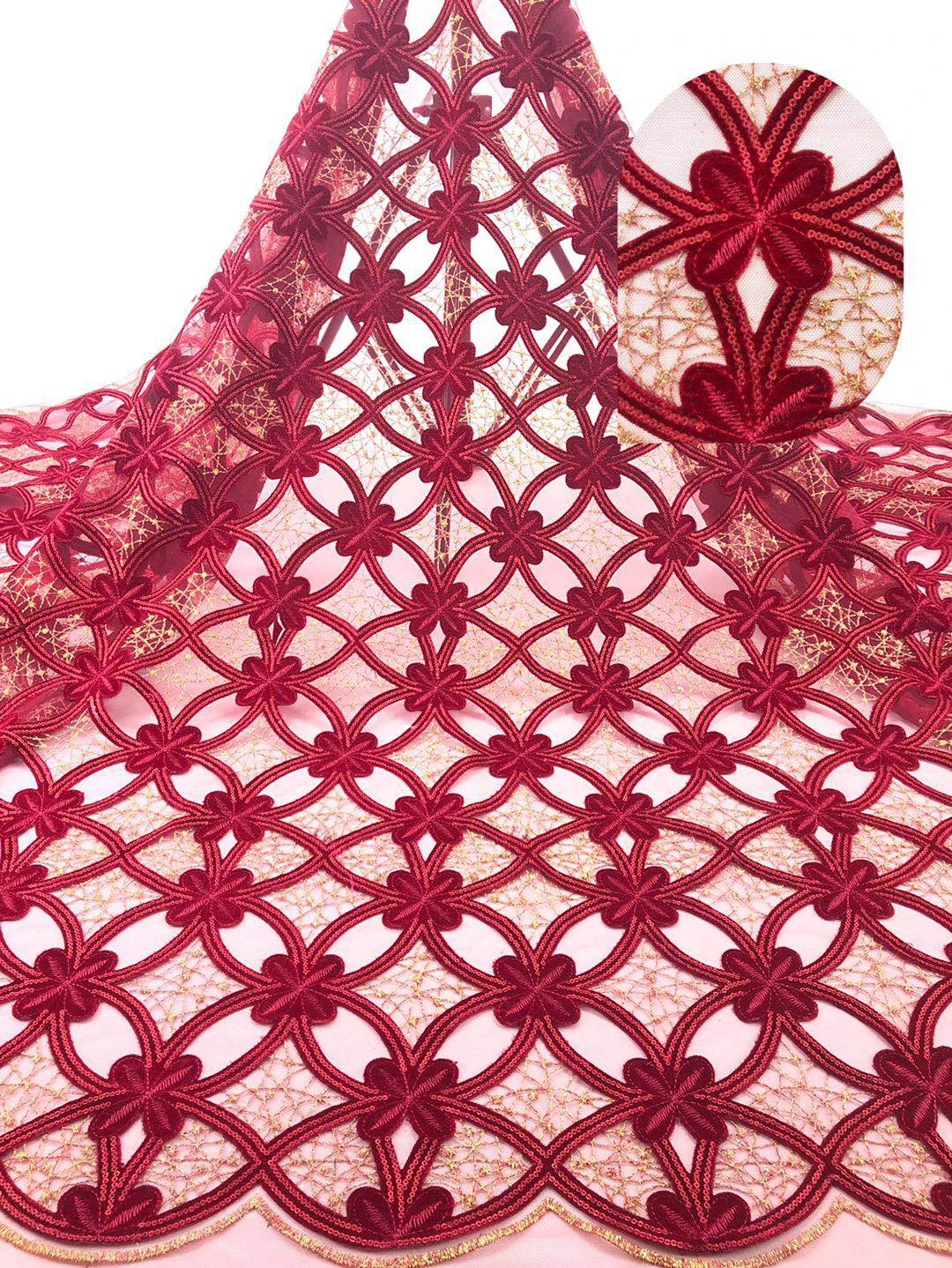 Новый дизайн французская нигерийская кружевная ткань высокого качества Тюль