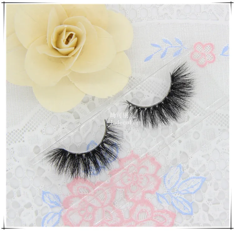 

New 1 pair fashion style 3D 100% real mink fur eyelash extension popular thick long messy false eyelash