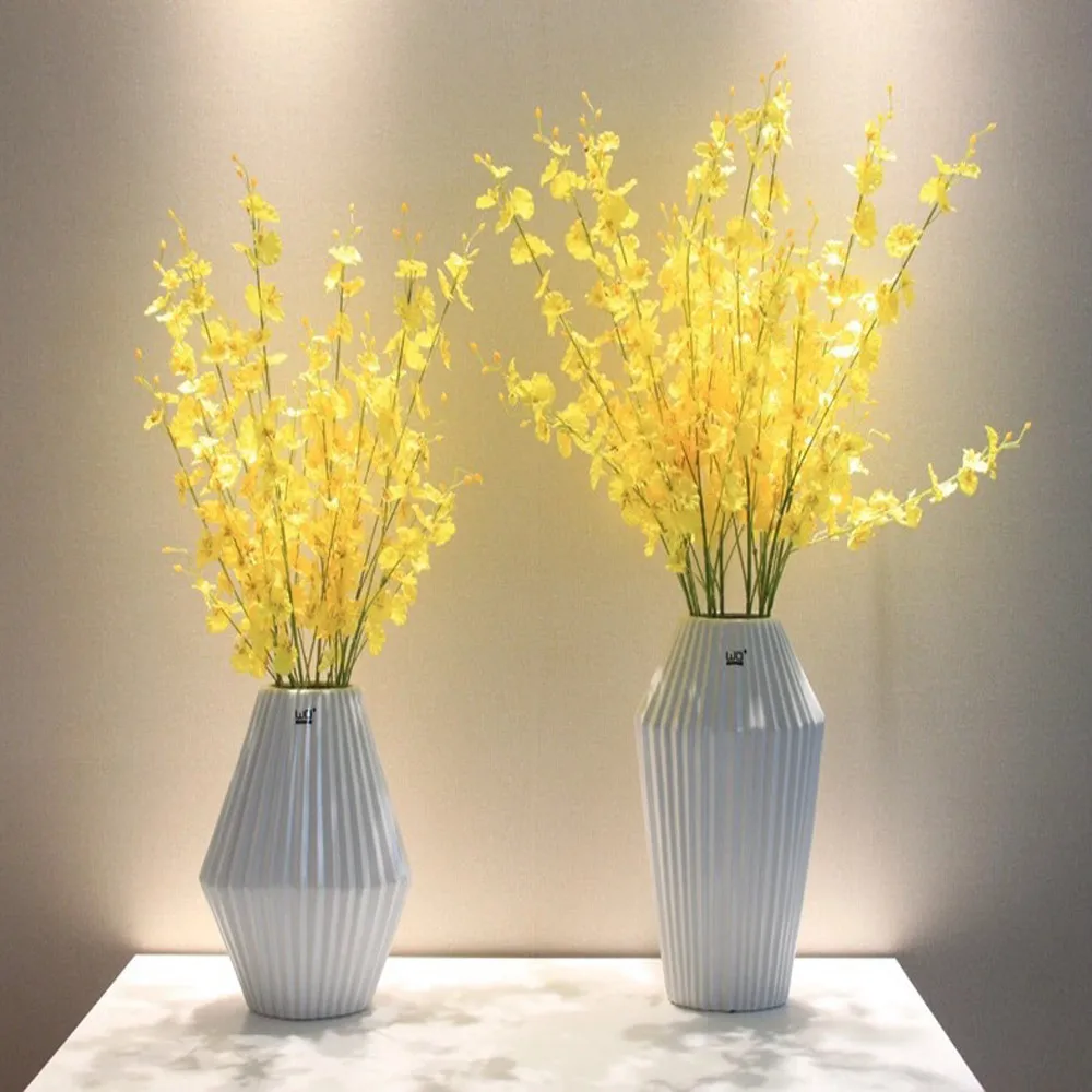Yellow Artificial flowers Simulation Oncidium Orchid Phalaenopsis Flowers For Wedding Decor flores artificiales H5 | Дом и сад