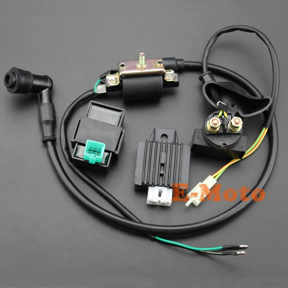 Катушка зажигания 5 Pin CDI 12v регулятор реле выпрямителя Для 50 70 90 110 125 cc китайский ATV Quad Dirt Bike E-Moto