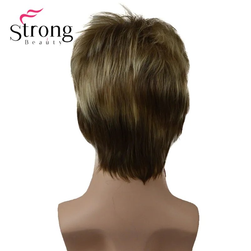 StrongBeauty светлые короткие стриженные полный синтетический парик для мужчин мужские волосы ворсистые реалистичные парики выбор цвета - Цвет: AB461