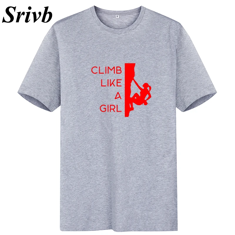 Женская футболка с коротким рукавом Srivb Climb Like A Girl Tumblr хлопковая Футболка принтом