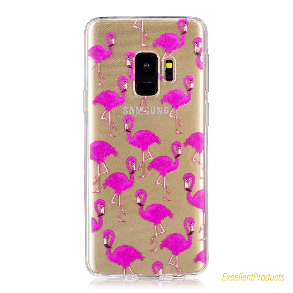 Для Coque samsung S9 плюс пластичный чехол из термополиуретана силикона Фламинго