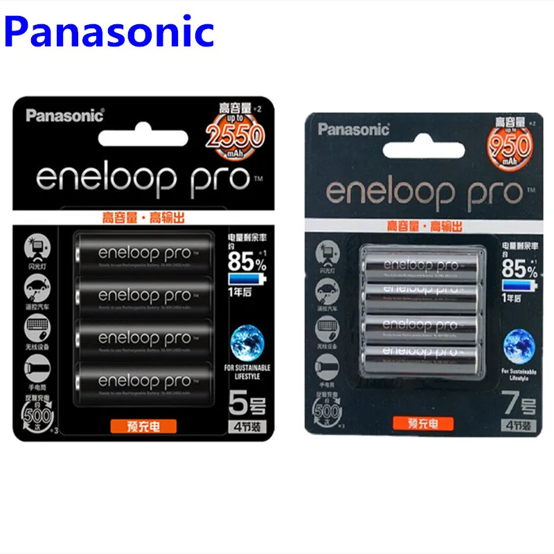 Panasonic pro 4 шт. оригинал высокая емкость AA 2550 мА/ч AAA 1 2 В 950 бесплатная