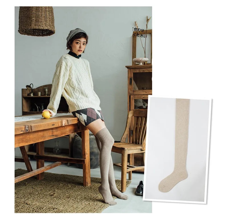 [EIOISAPRA] Sexy Socks Cotton Long Canister Overknee Knitting High Thigh Knee Medias Mujer Funny Thicken Womens Stock Sox