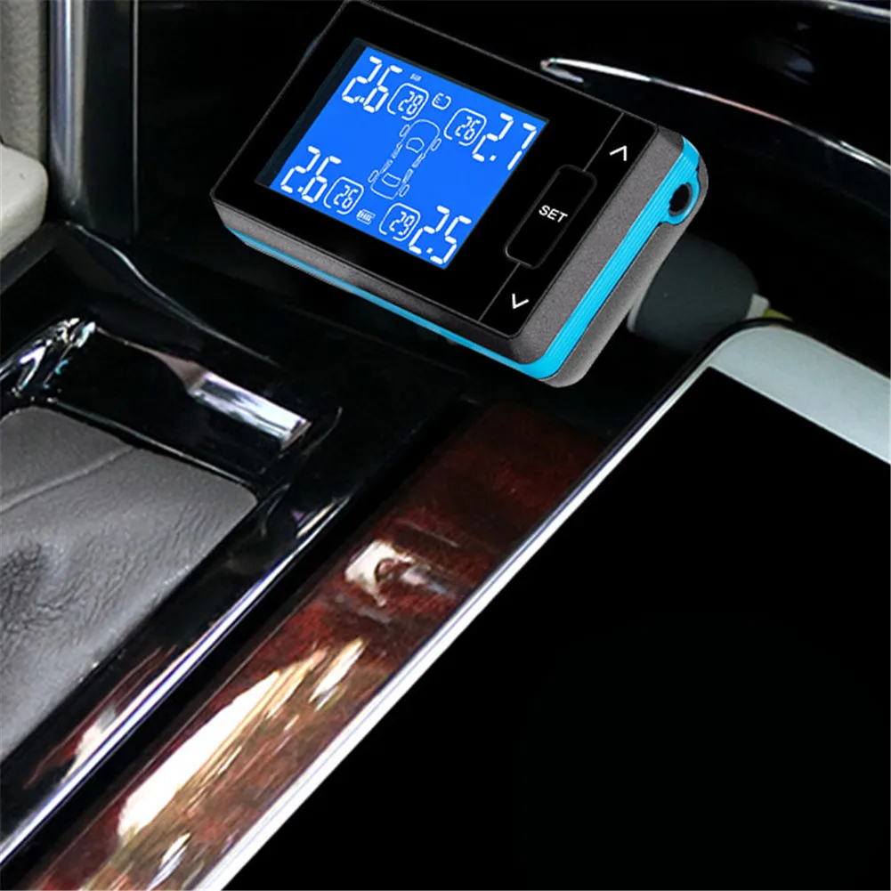 CAREUD DC8V-16V, универсальный автомобильный TPMS, автомобильная беспроводная система контроля давления в шинах+ 4 колесные шины, внешний датчик, ЖК-батарея