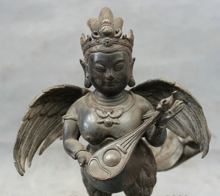 Песня voge Gem S4470 9 &quotКитайская Чистая Бронза Медь Garuda чечетка Будда езда статуя