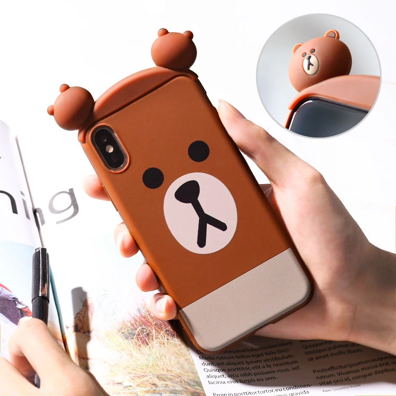 Для iphone 8 3D курица Салли медведь чехол-Кролик для X 7 plus 6 S/6 S обруч волос Мягкий
