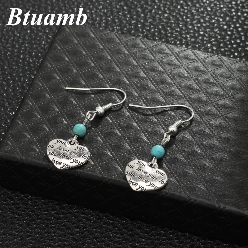 Женские винтажные серьги Btuamb большие подвески с сердечками богемные натуральным