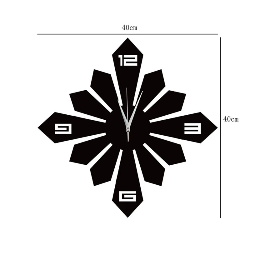 Современные большие 3D зеркальные часы для гостиной дома декоративные настенные