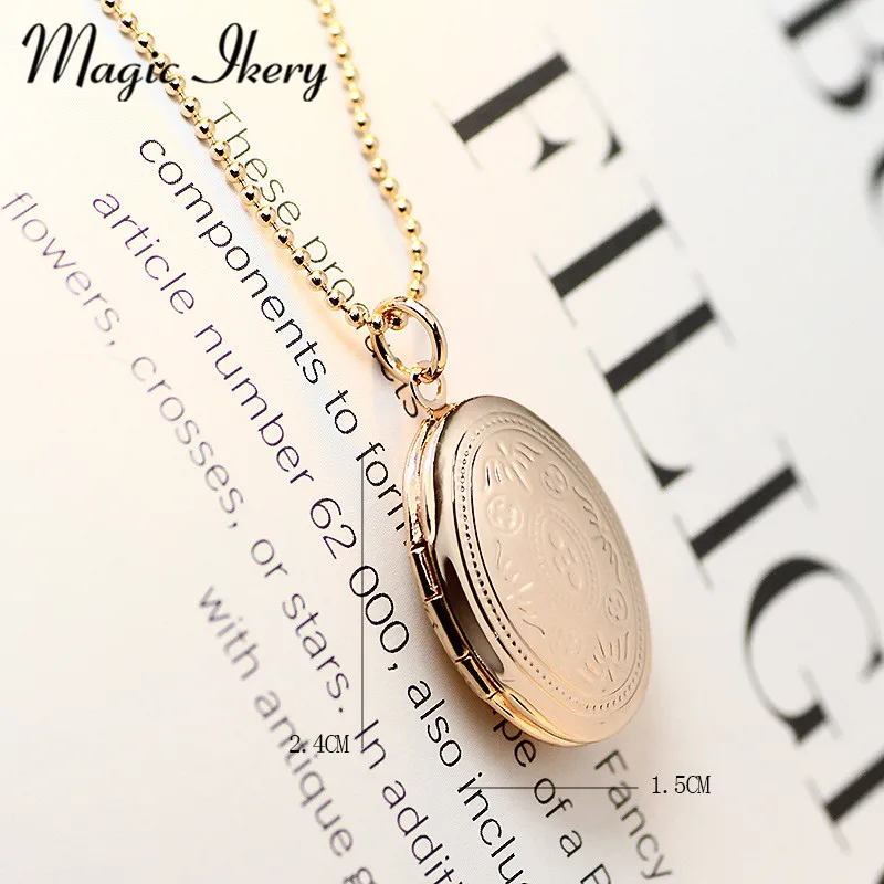 Магия Ikery круглая фотография память плавающий медальон кружевное ожерелье
