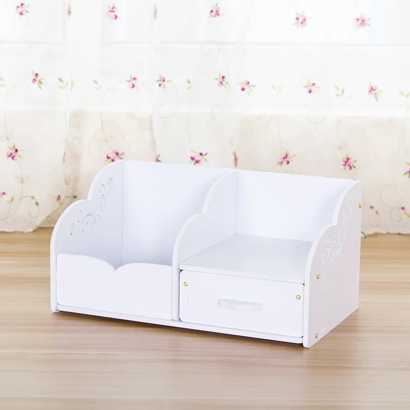 White HECARE коробка для макияжа из ПВХ, Европейский Розовый органайзер для косметики, водонепроницаемые пластиковые контейнеры для дома и ванной, шкатулка для хранения украшений - Цвет: White