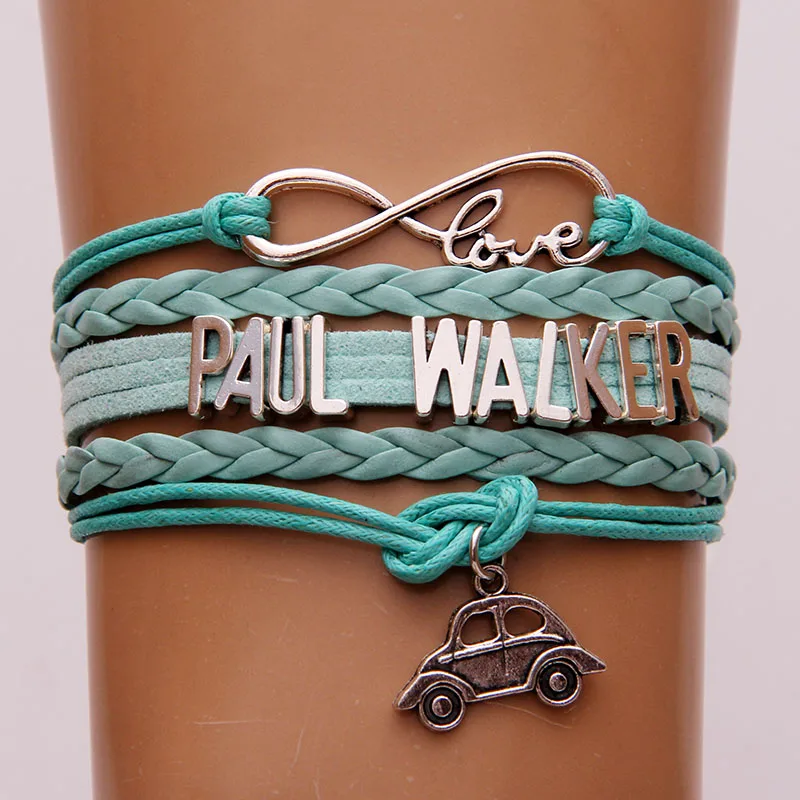 Кожаный браслет Infinity love Paul Walker Очаровательные кожаные браслеты с запахом быстрая