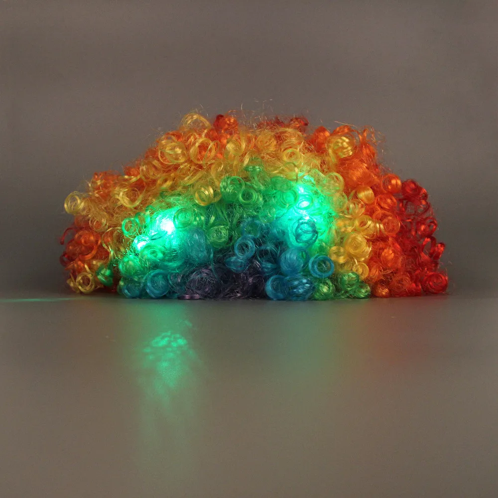 Светодио дный Light Up парик прическа Рождество Хэллоуин взрыв головы Искусственные