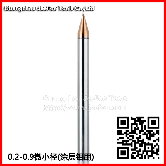 

0.2mm-0.9mm*D4*50L Micro Single Flute Aluminum Cutting Drill Bits ,End Mill Engraving Tools with Coating