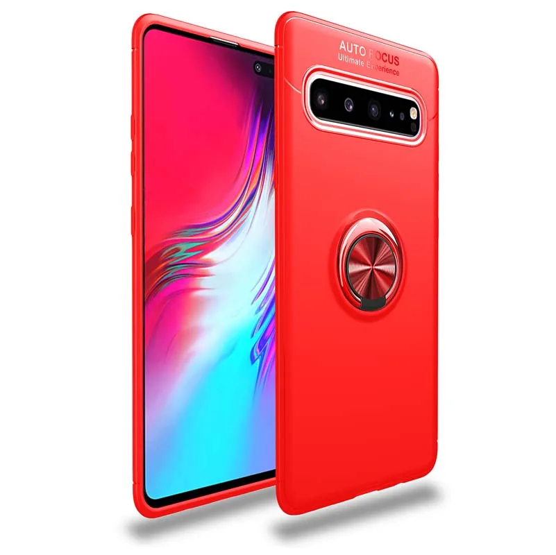 Red Red Чехол для samsung Galaxy Note 8, 9, 10 Plus, S8, S9, S10 Lite, S10E, 5G, чехол, автомобильный держатель, силиконовое кольцо, задняя крышка, чехол для телефона - Цвет: Red Red