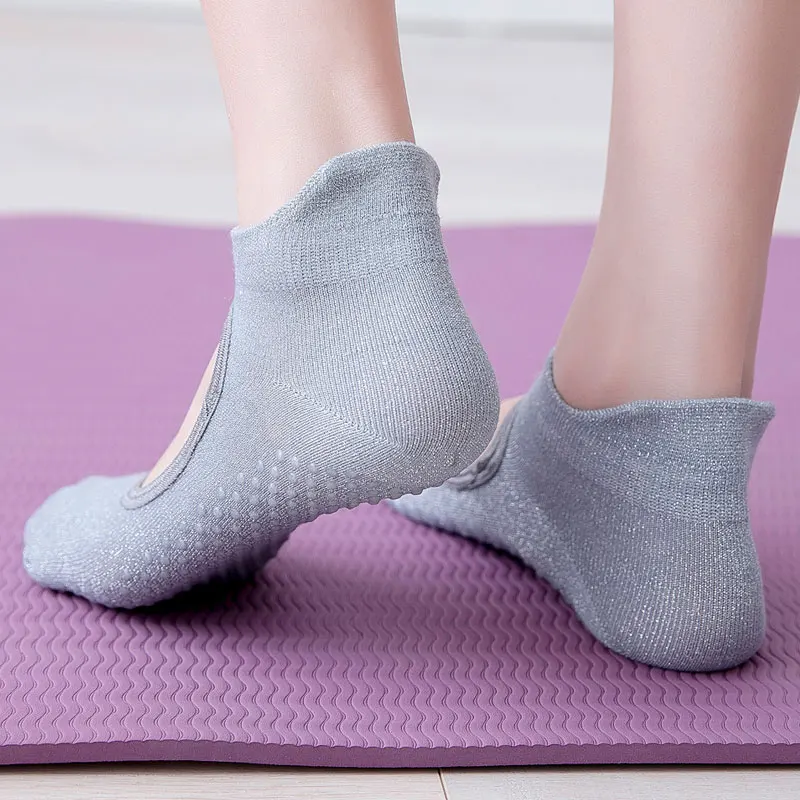1 пара Женские хлопоковые носки для йоги балетное платье с открытой спиной
