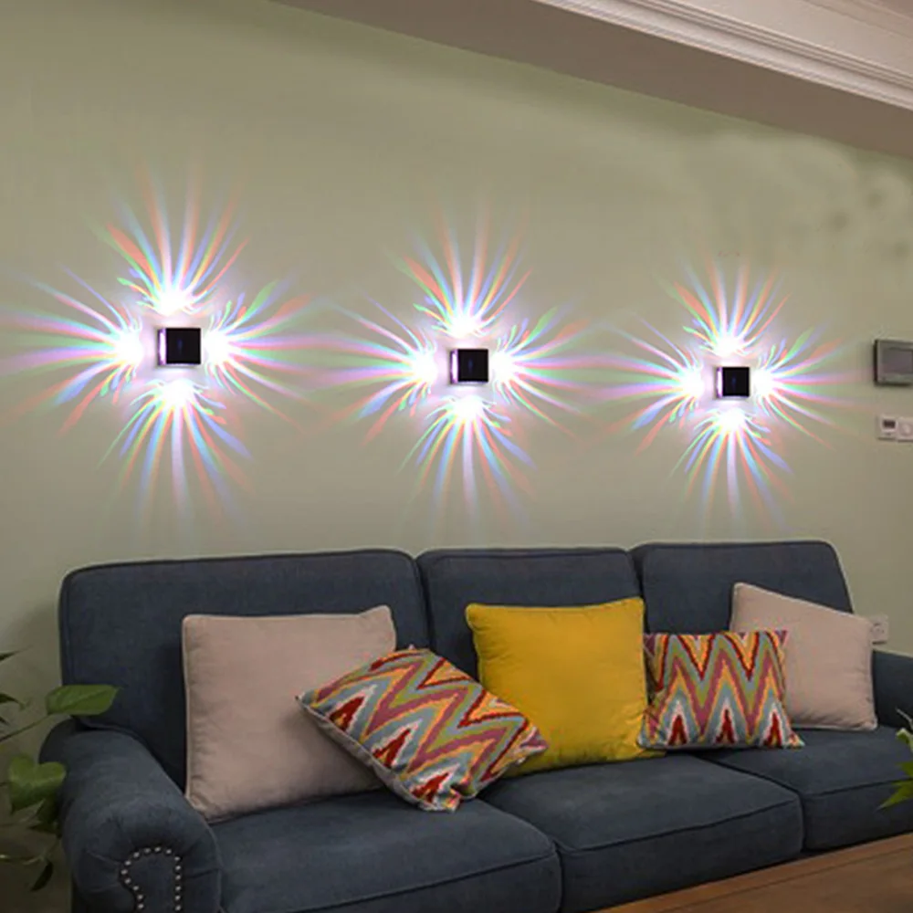 Современный светодиодный настенный светильник RGB с регулируемой яркостью 3 Вт и