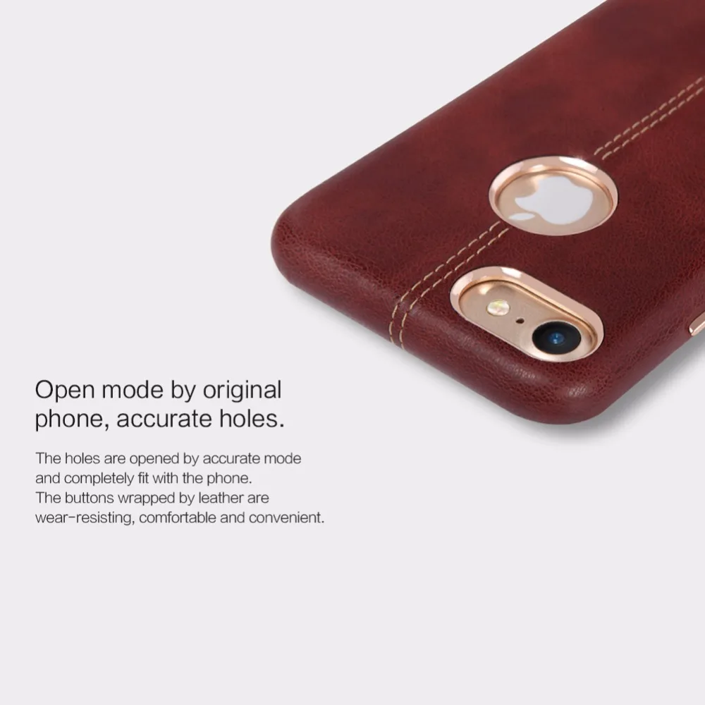 Чехол для iPhone 8, серия Nillkin Englon, кожаный чехол для сотового телефона, роскошный чехол на заднюю панель для iPhone 8, 4,7 дюймов, с железным покрытием