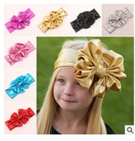 wholesale the new korean childrens jewelry metal color bow hair ribbon baby headband headwear turban knot headband 14pcslot