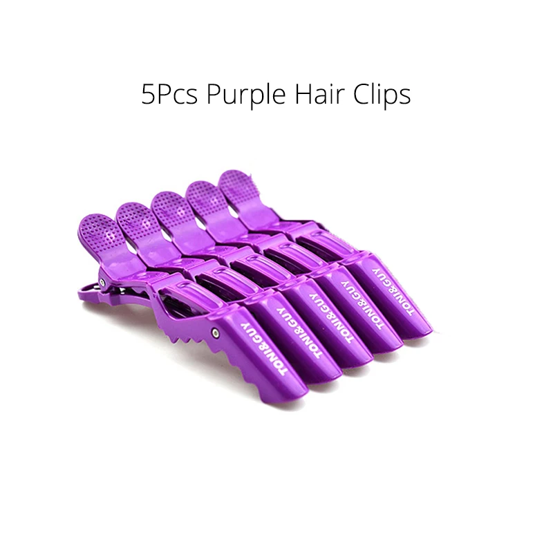 5 Pcs Purple TONY& GUY, 5 шт./лот, профессиональная заколка для волос из аллигатора для женщин, пластиковая заколка для волос, заколки для волос с бантом для девочек, инструменты для укладки - Цвет: 5 Pcs Purple