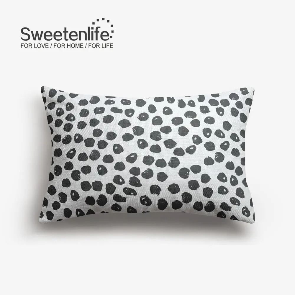 Sweetenlife наволочка в горошек с геометрическим рисунком черная Высококачественная