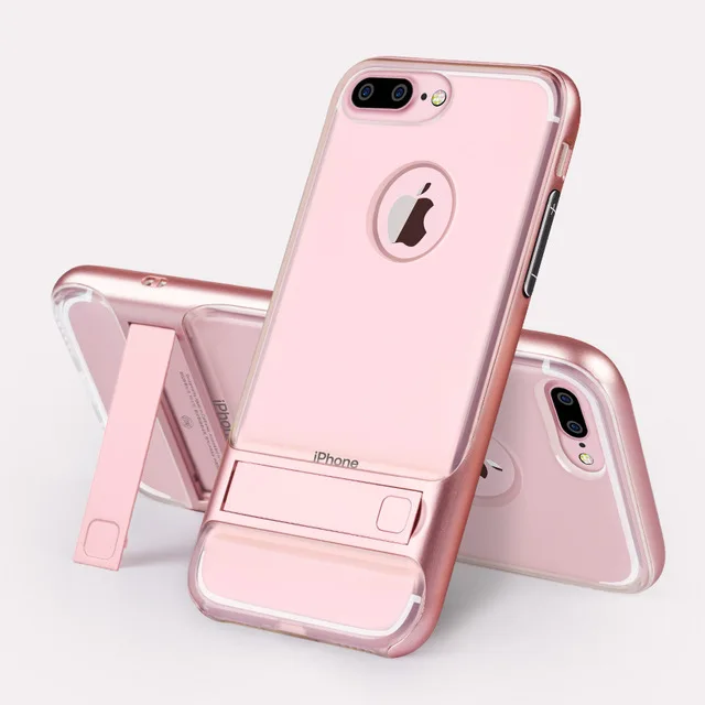 Прозрачные чехлы для iphone X 8 Plus 7 6 S ударопрочный кронштейн задняя чехол телефонов