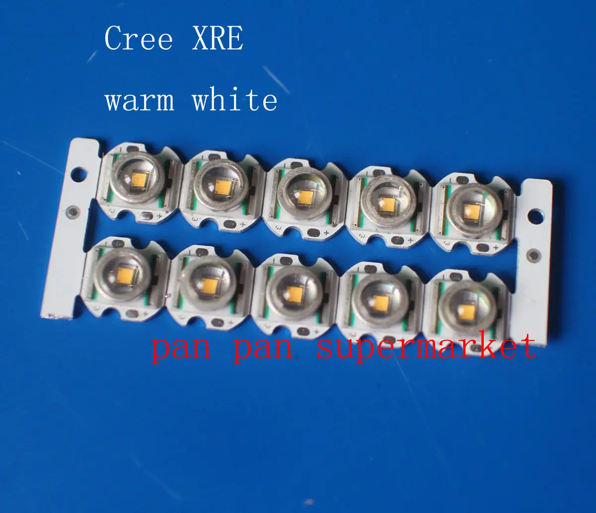 10 шт. Cree XLAMP XR-E Q5 светодиодный чип с теплым белым светом 300 лм и 12 мм звездное