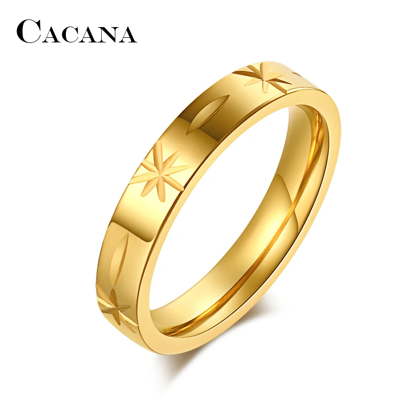 Женские кольца из нержавеющей стали CACANA для свадьбы идеальная резка