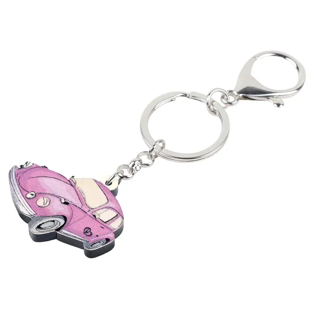 WEVENI винтажное акриловое кольцо для ключей розовое классические модные украшения