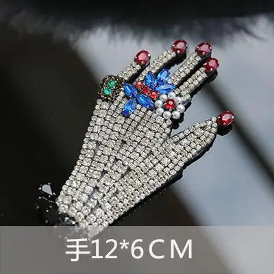 

flashhand rhinestone beaded patches embroidered fabric sew on patch applique jacket patches for clothes parches para la ropa