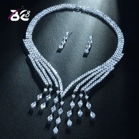 be 8 new fashion necklace and earring jewelry set water drop shape for women fashion jewelry party gift bijoux femme s346