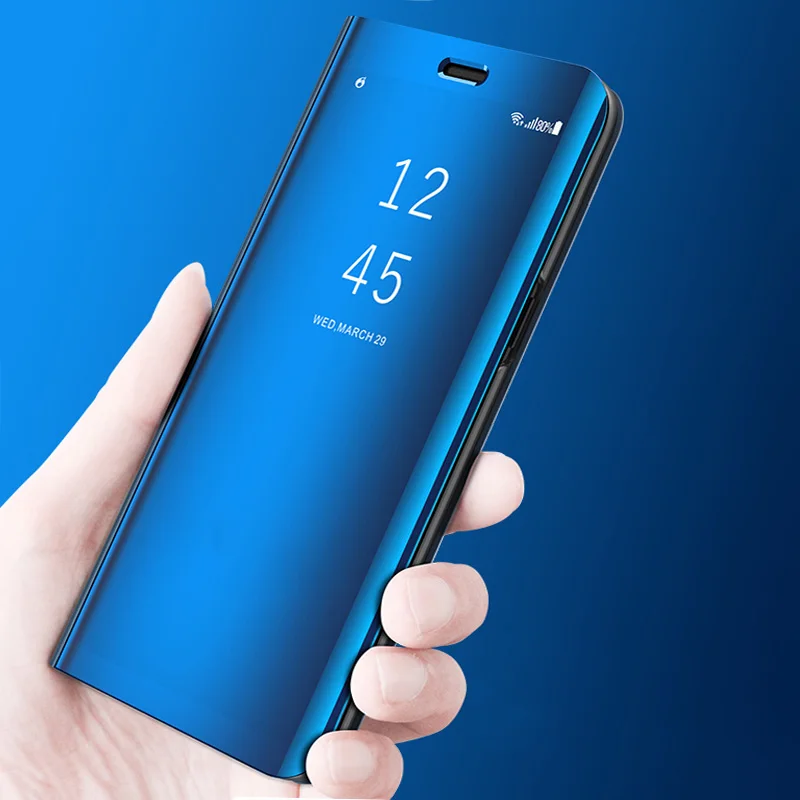 Зеркальный Чехол-книжка для Samsung Galaxy Note 8 S8 Plus S6 S7 Edge тонкий умный чехол с