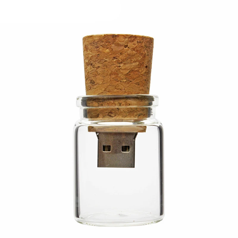USB SHANDIAN стеклянная бутылка с пробкой USB флеш-накопитель(прозрачный) полная емкость 4 ГБ 16 ГБ 32 ГБ 64 ГБ специальный подарок для влюбленных - Цвет: USB