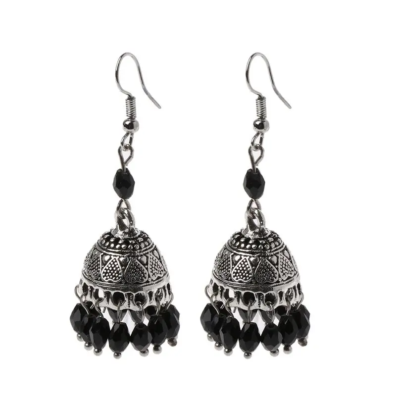 Ретро Индийский Болливуд Jhumka Jhumki Хрустальные Серьги Этнические цыганские