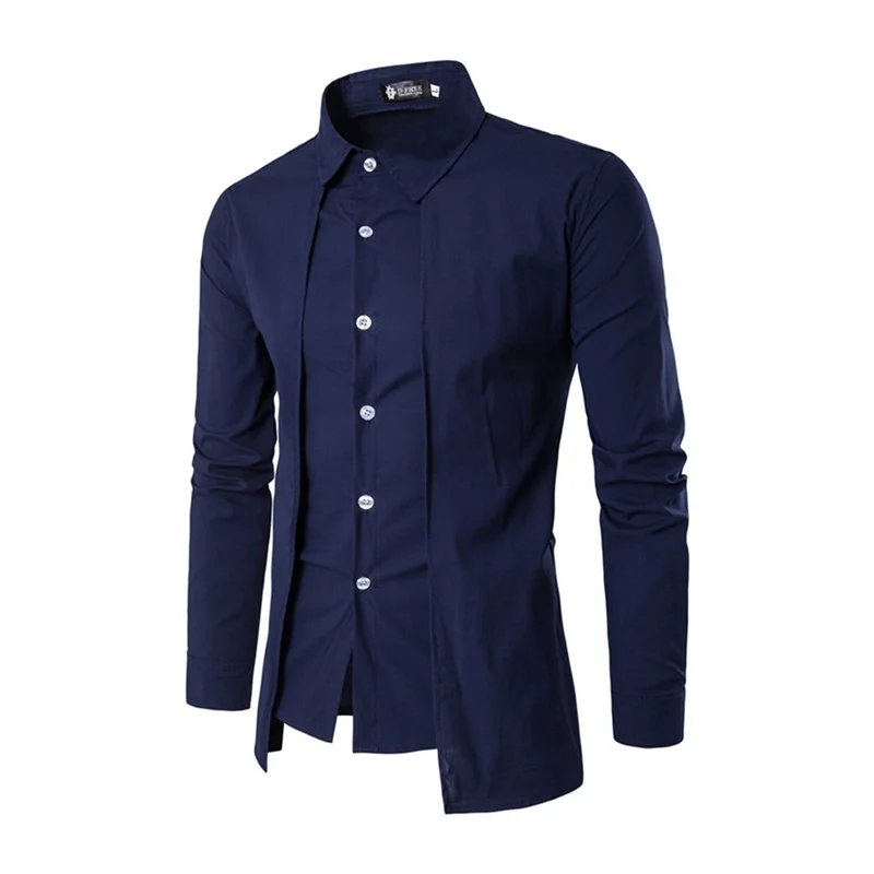 2017 повседневная мужская рубашка гавайская Мужская с длинным рукавом и отворотом