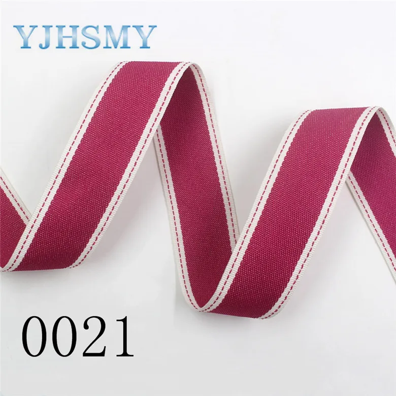 I-19712-1616 YJHSMY I-19712-1597, 10 ярдов/партия, 10/25/38 мм двухсторонняя двухцветная полосатая лента поделка бант повязка на голову подарочная упаковка МАТЕРИАЛЫ - Цвет: I-19712-1616